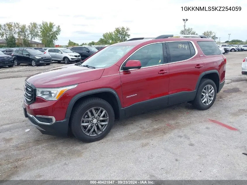 2019 GMC Acadia Slt-1 VIN: 1GKKNMLS5KZ254059 Lot: 40421847