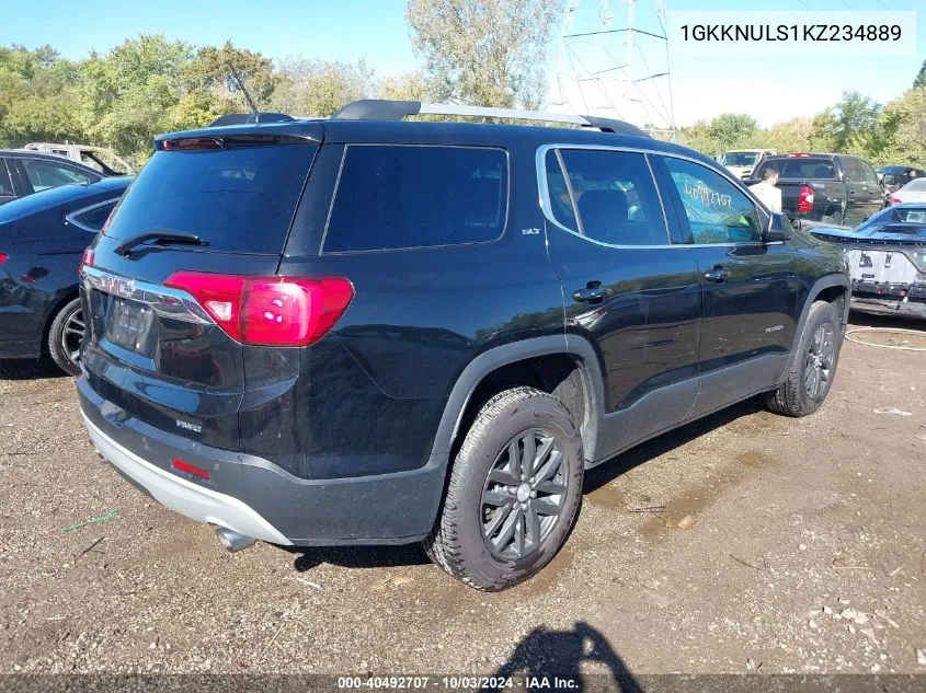 2019 GMC Acadia Slt-1 VIN: 1GKKNULS1KZ234889 Lot: 40492707