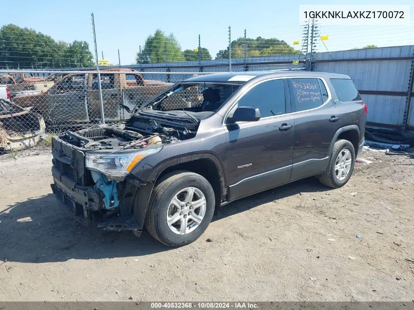 2019 GMC Acadia Sle-1 VIN: 1GKKNKLAXKZ170072 Lot: 40532368