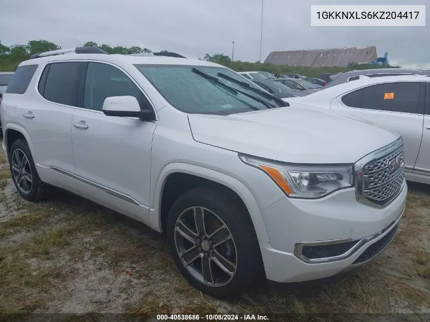 2019 GMC Acadia Denali VIN: 1GKKNXLS6KZ204417 Lot: 40538686