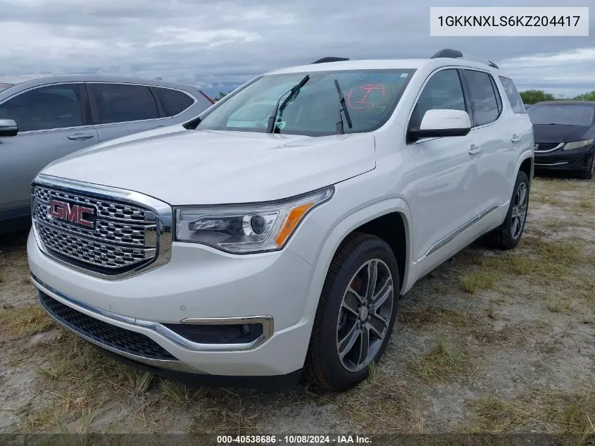 2019 GMC Acadia Denali VIN: 1GKKNXLS6KZ204417 Lot: 40538686