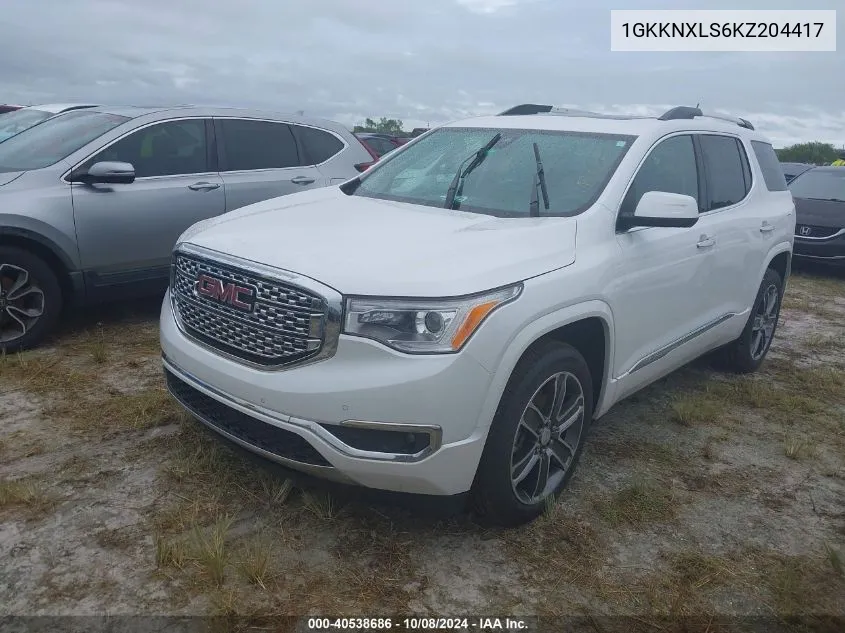 2019 GMC Acadia Denali VIN: 1GKKNXLS6KZ204417 Lot: 40538686