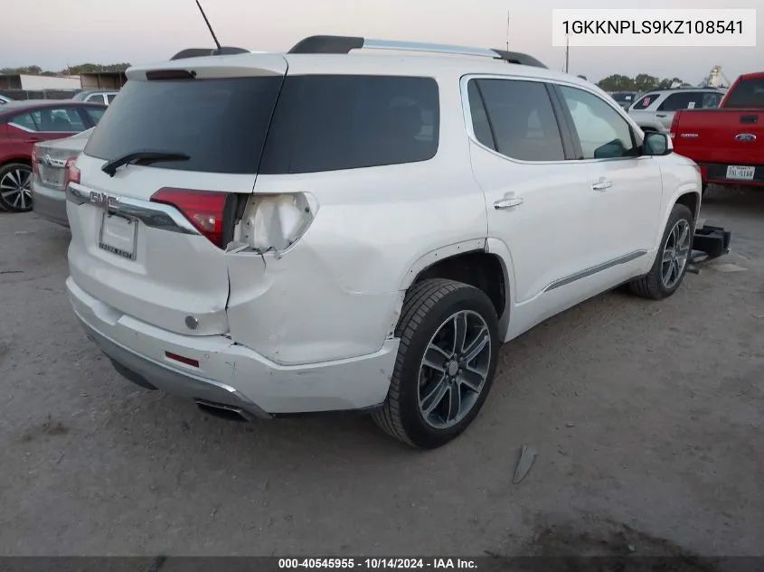 2019 GMC Acadia Denali VIN: 1GKKNPLS9KZ108541 Lot: 40545955