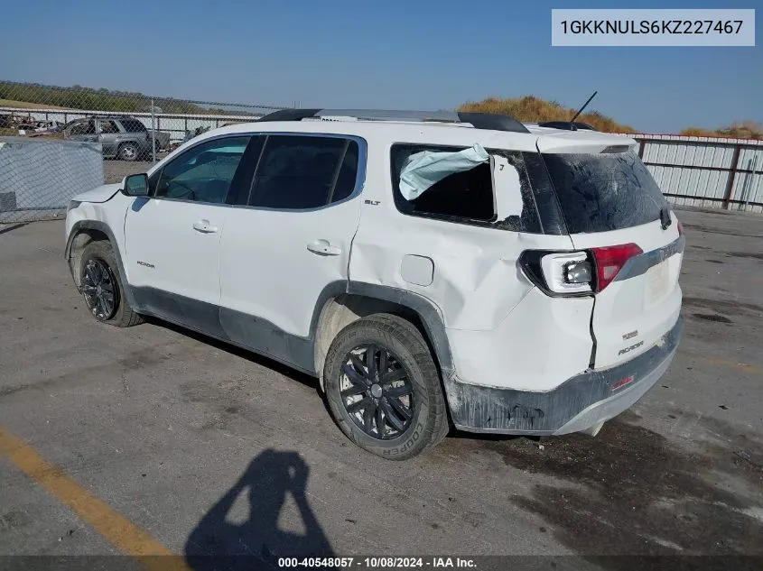 2019 GMC Acadia Slt-1 VIN: 1GKKNULS6KZ227467 Lot: 40548057