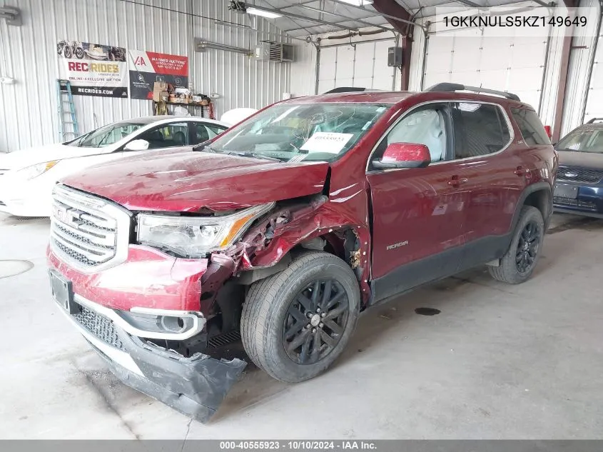 2019 GMC Acadia Slt-1 VIN: 1GKKNULS5KZ149649 Lot: 40555923