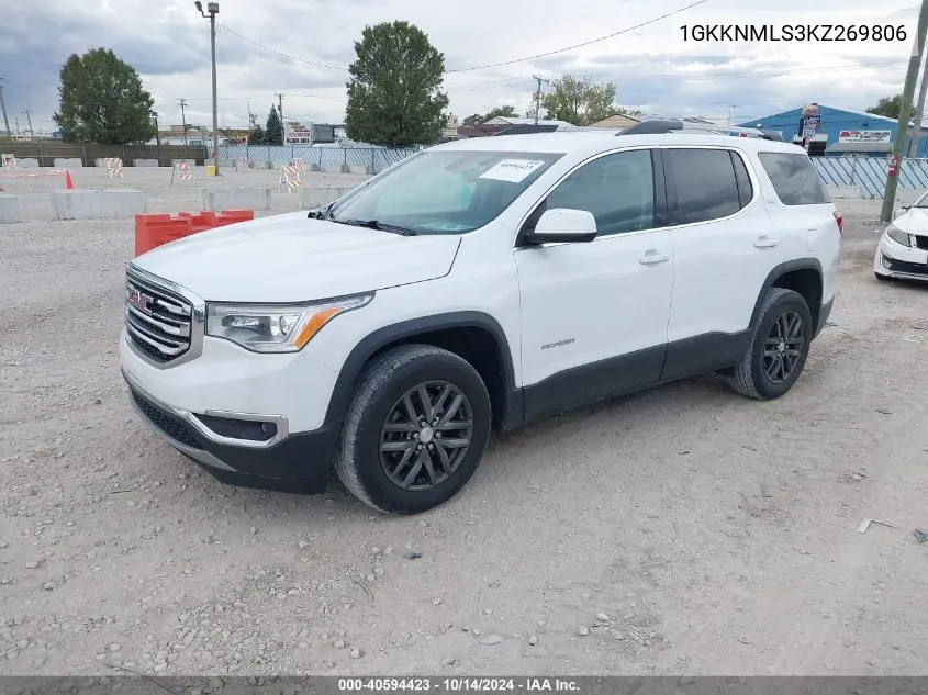 2019 GMC Acadia Slt-1 VIN: 1GKKNMLS3KZ269806 Lot: 40594423