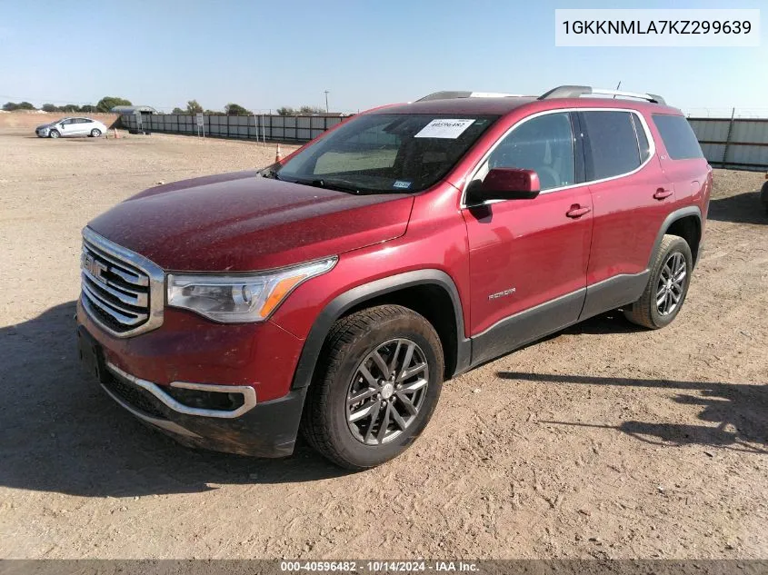 2019 GMC Acadia Slt-1 VIN: 1GKKNMLA7KZ299639 Lot: 40596482