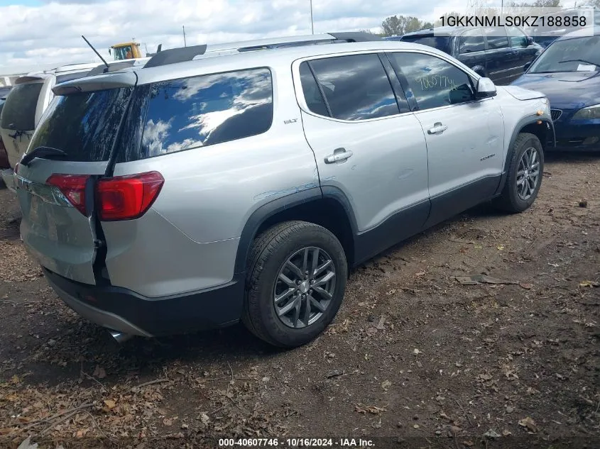 2019 GMC Acadia Slt-1 VIN: 1GKKNMLS0KZ188858 Lot: 40607746