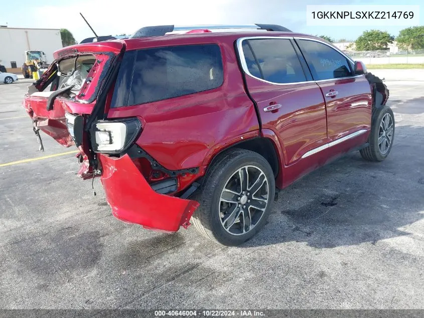 2019 GMC Acadia Denali VIN: 1GKKNPLSXKZ214769 Lot: 40646004