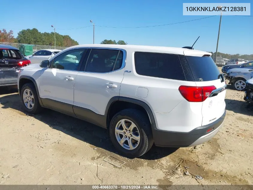 1GKKNKLA0KZ128381 2019 GMC Acadia Sle-1