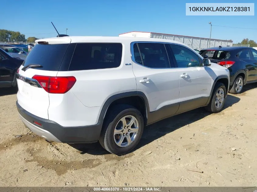 2019 GMC Acadia Sle-1 VIN: 1GKKNKLA0KZ128381 Lot: 40663370