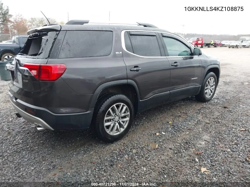 2019 GMC Acadia Sle-2 VIN: 1GKKNLLS4KZ108875 Lot: 40721296