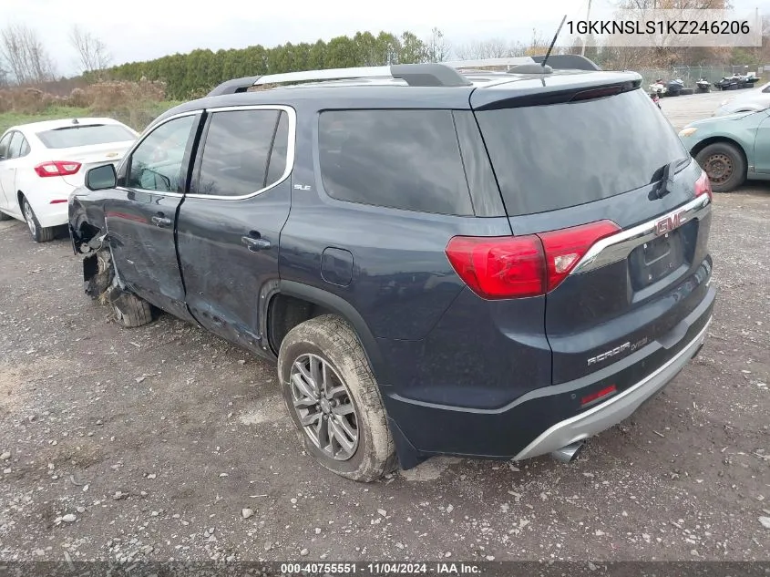 2019 GMC Acadia Sle-2 VIN: 1GKKNSLS1KZ246206 Lot: 40755551