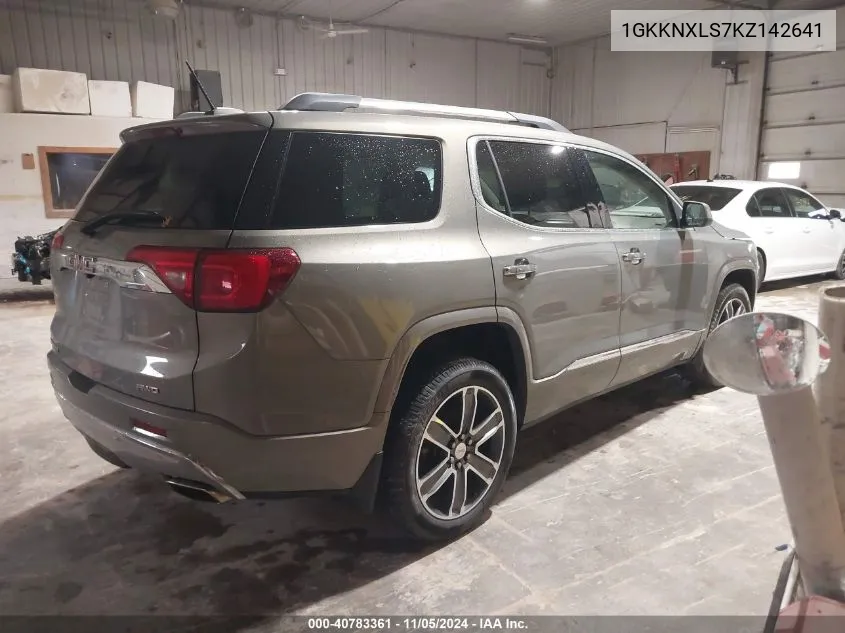 1GKKNXLS7KZ142641 2019 GMC Acadia Denali