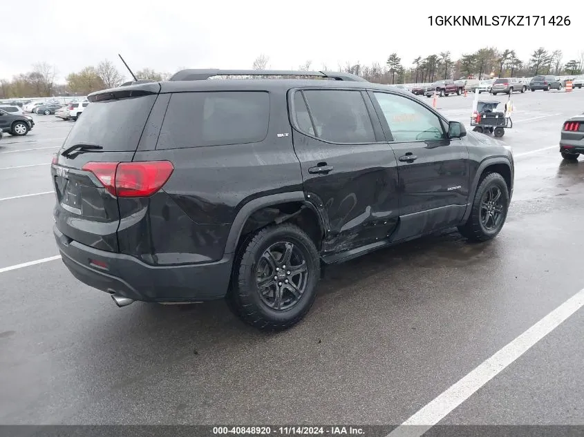 2019 GMC Acadia Slt-1 VIN: 1GKKNMLS7KZ171426 Lot: 40848920