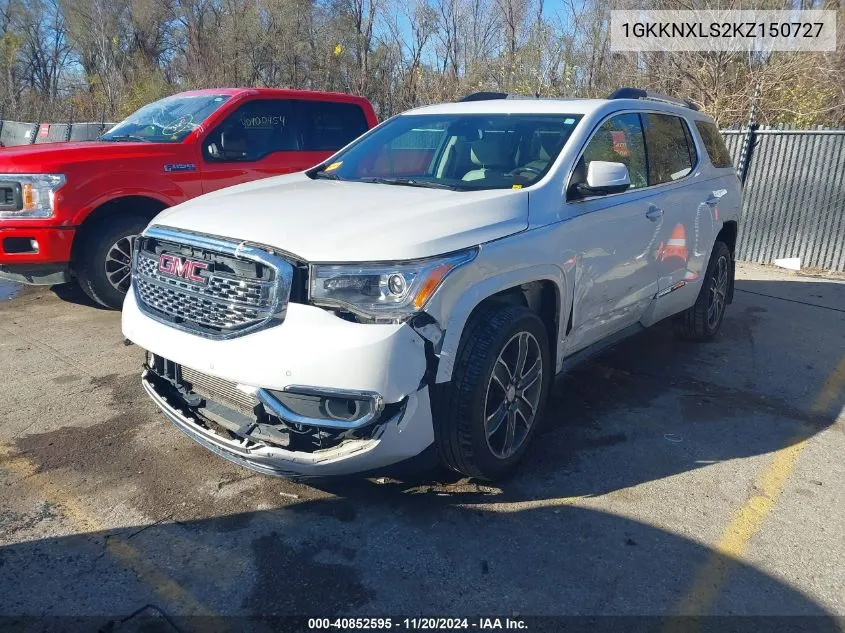 2019 GMC Acadia Denali VIN: 1GKKNXLS2KZ150727 Lot: 40852595