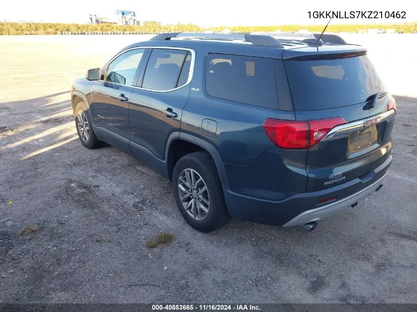 2019 GMC Acadia Sle-2 VIN: 1GKKNLLS7KZ210462 Lot: 40853665