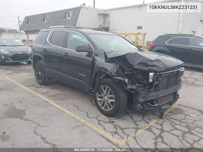 2019 GMC Acadia Slt-1 VIN: 1GKKNULS8KZ231231 Lot: 40869735