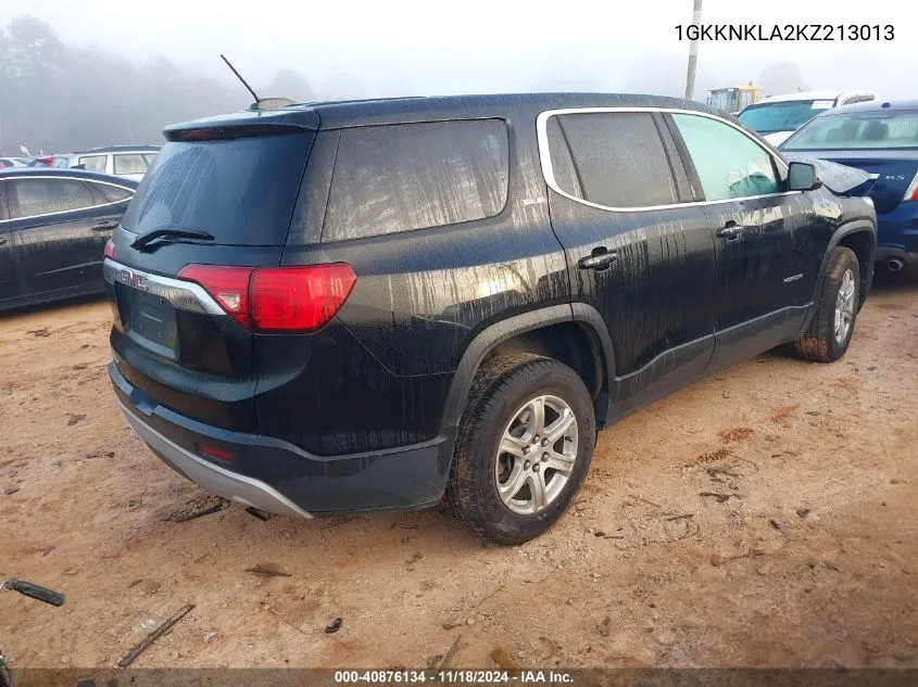 2019 GMC Acadia Sle VIN: 1GKKNKLA2KZ213013 Lot: 40876134