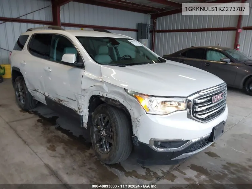 2019 GMC Acadia Slt-1 VIN: 1GKKNULS1KZ273787 Lot: 40893033