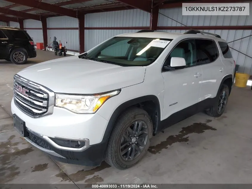 2019 GMC Acadia Slt-1 VIN: 1GKKNULS1KZ273787 Lot: 40893033