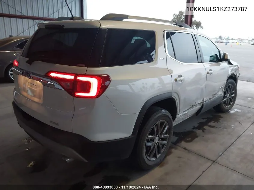 2019 GMC Acadia Slt-1 VIN: 1GKKNULS1KZ273787 Lot: 40893033