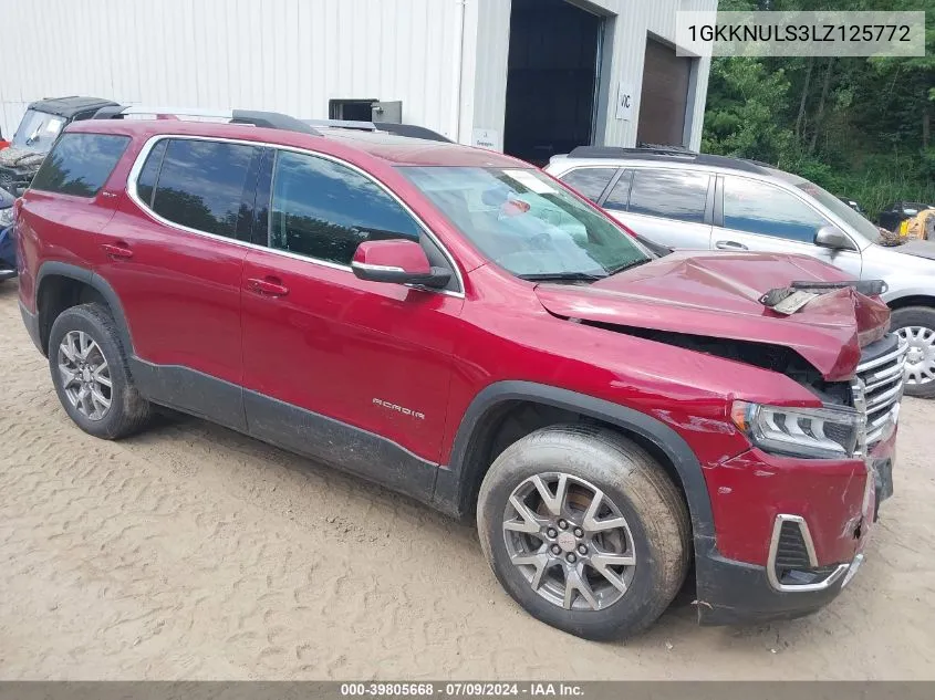 2020 GMC Acadia Awd Slt VIN: 1GKKNULS3LZ125772 Lot: 39805668