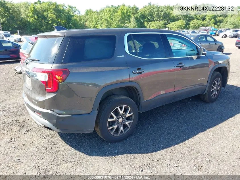 2020 GMC Acadia Fwd Sle VIN: 1GKKNRL4XLZ223132 Lot: 39831070