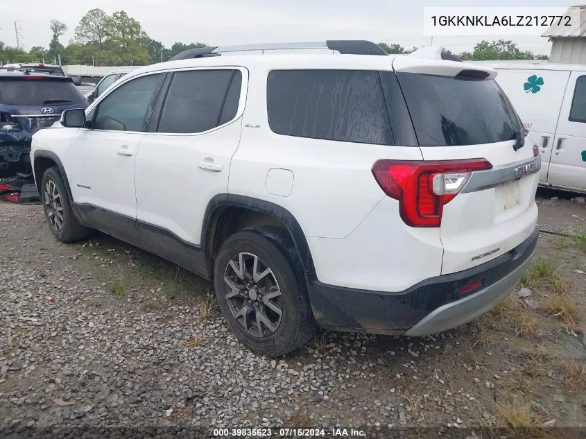 1GKKNKLA6LZ212772 2020 GMC Acadia Fwd Sle