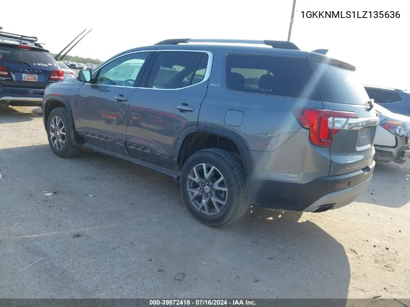 1GKKNMLS1LZ135636 2020 GMC Acadia Fwd Slt