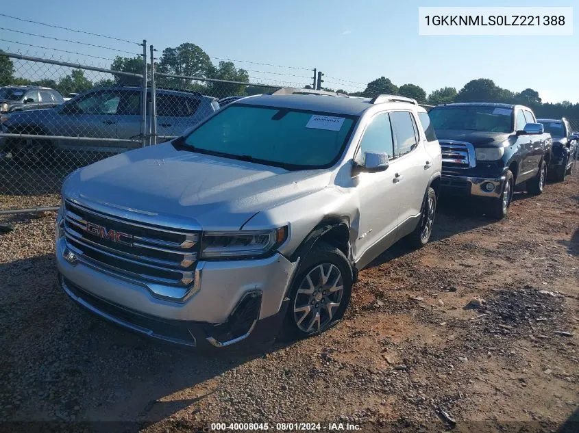 2020 GMC Acadia Fwd Slt VIN: 1GKKNMLS0LZ221388 Lot: 40008045