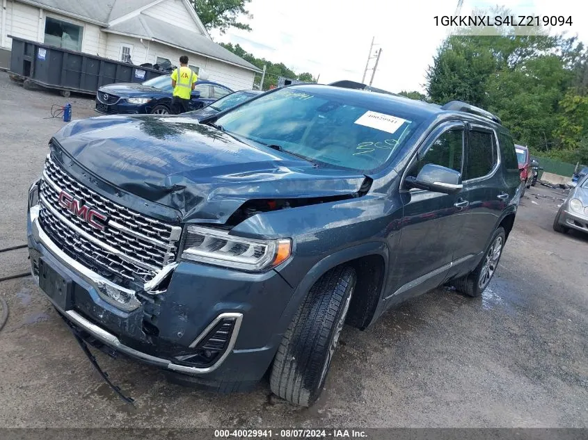 2020 GMC Acadia Awd Denali VIN: 1GKKNXLS4LZ219094 Lot: 40029941