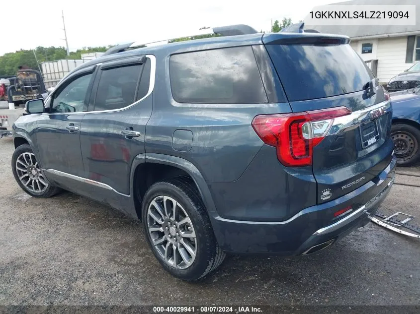 2020 GMC Acadia Awd Denali VIN: 1GKKNXLS4LZ219094 Lot: 40029941