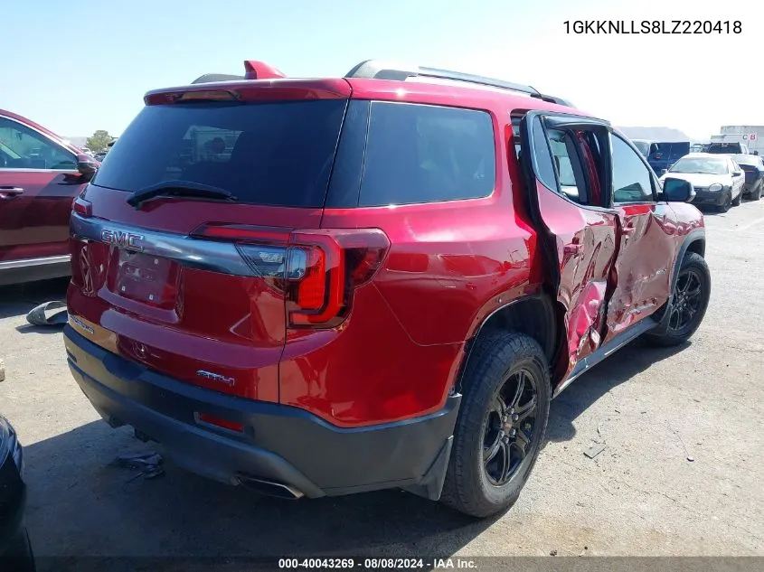 2020 GMC Acadia Awd At4 VIN: 1GKKNLLS8LZ220418 Lot: 40043269