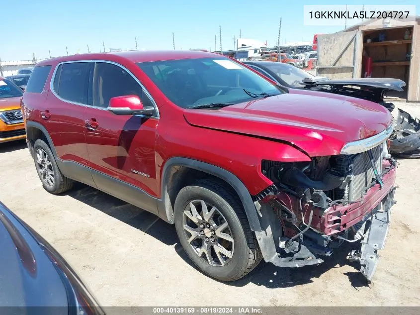 2020 GMC Acadia Fwd Sle VIN: 1GKKNKLA5LZ204727 Lot: 40139169