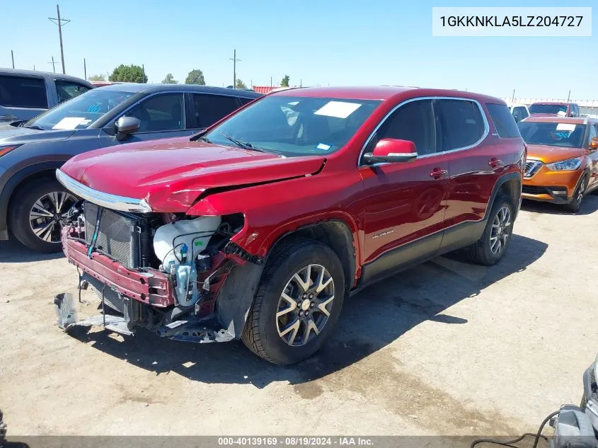 2020 GMC Acadia Fwd Sle VIN: 1GKKNKLA5LZ204727 Lot: 40139169