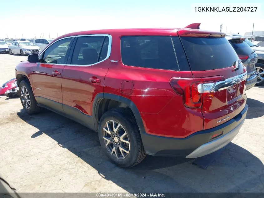 2020 GMC Acadia Fwd Sle VIN: 1GKKNKLA5LZ204727 Lot: 40139169