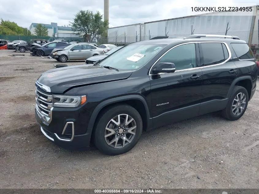 2020 GMC Acadia Fwd Sle VIN: 1GKKNKLS2LZ234955 Lot: 40355884