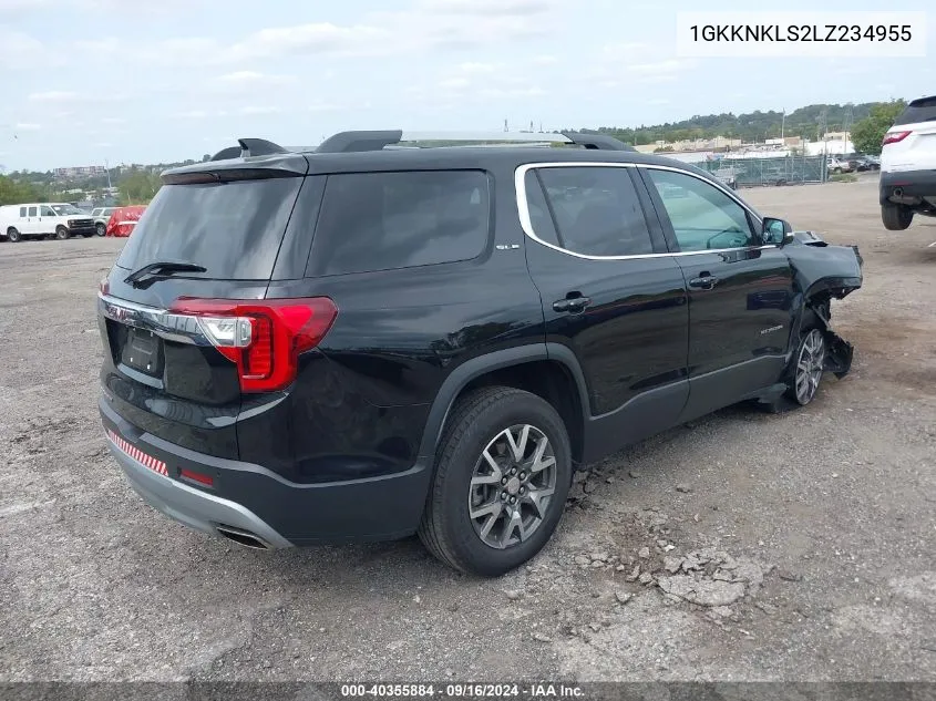 2020 GMC Acadia Fwd Sle VIN: 1GKKNKLS2LZ234955 Lot: 40355884