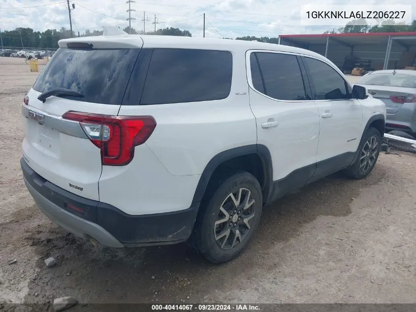 2020 GMC Acadia Fwd Sle VIN: 1GKKNKLA6LZ206227 Lot: 40414067