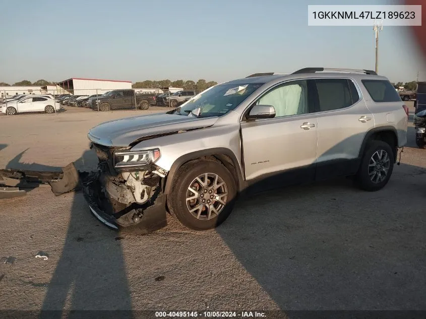 2020 GMC Acadia Fwd Slt VIN: 1GKKNML47LZ189623 Lot: 40495145