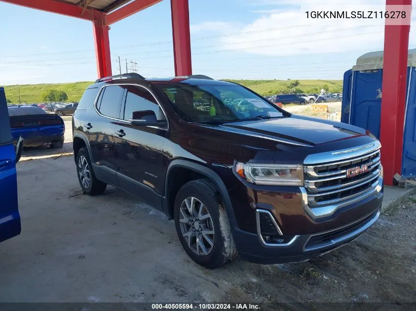 2020 GMC Acadia Fwd Slt VIN: 1GKKNMLS5LZ116278 Lot: 40505594