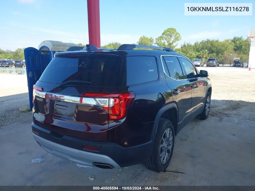 1GKKNMLS5LZ116278 2020 GMC Acadia Fwd Slt