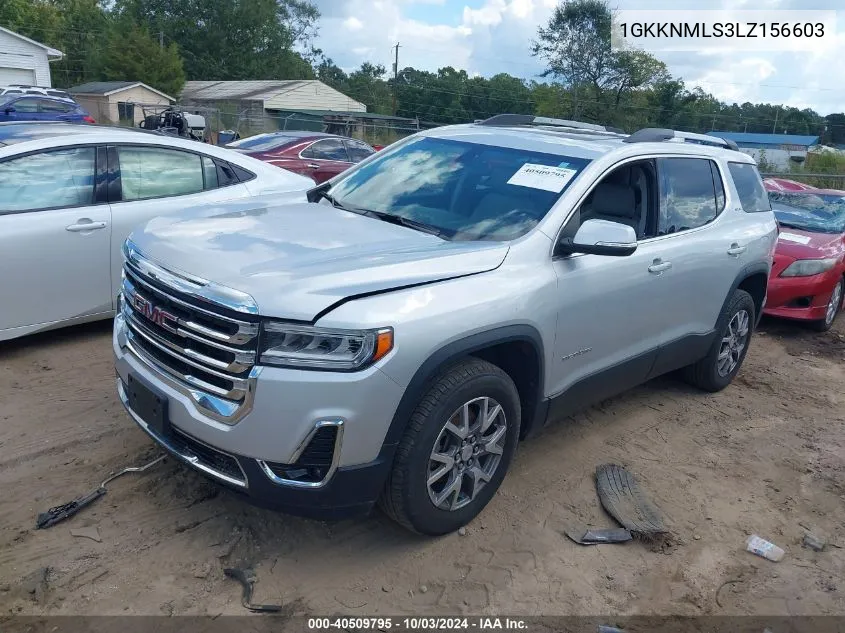 2020 GMC Acadia Fwd Slt VIN: 1GKKNMLS3LZ156603 Lot: 40509795