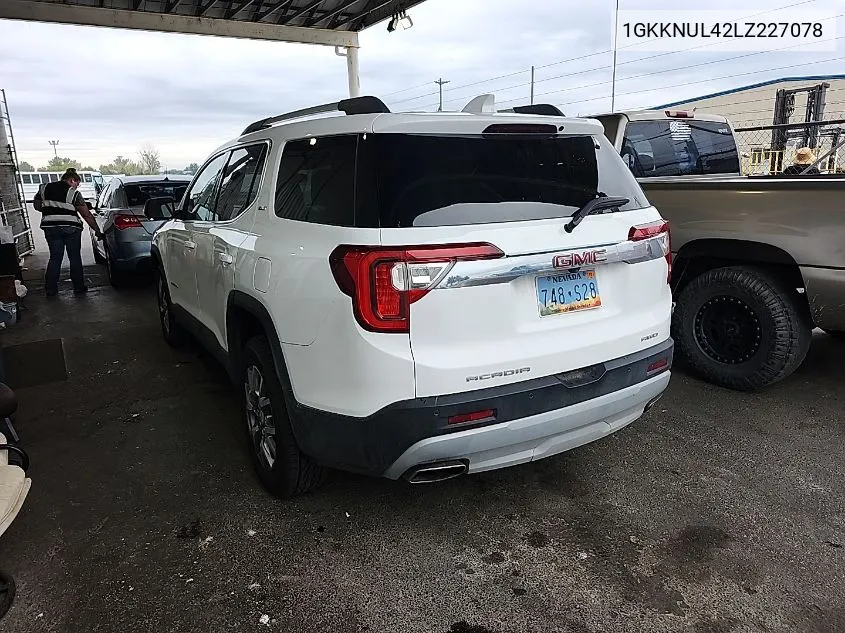 2020 GMC Acadia Awd Slt VIN: 1GKKNUL42LZ227078 Lot: 40588942