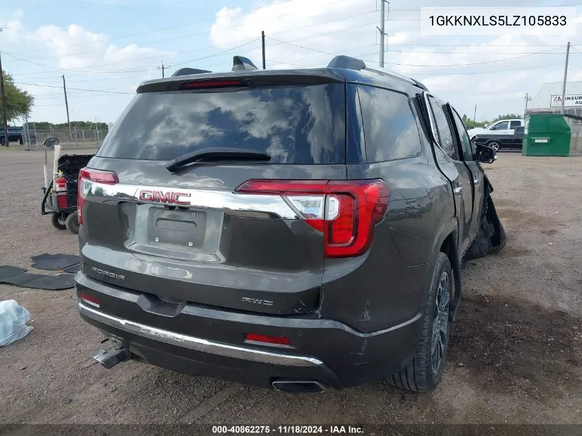 2020 GMC Acadia Awd Denali VIN: 1GKKNXLS5LZ105833 Lot: 40862275