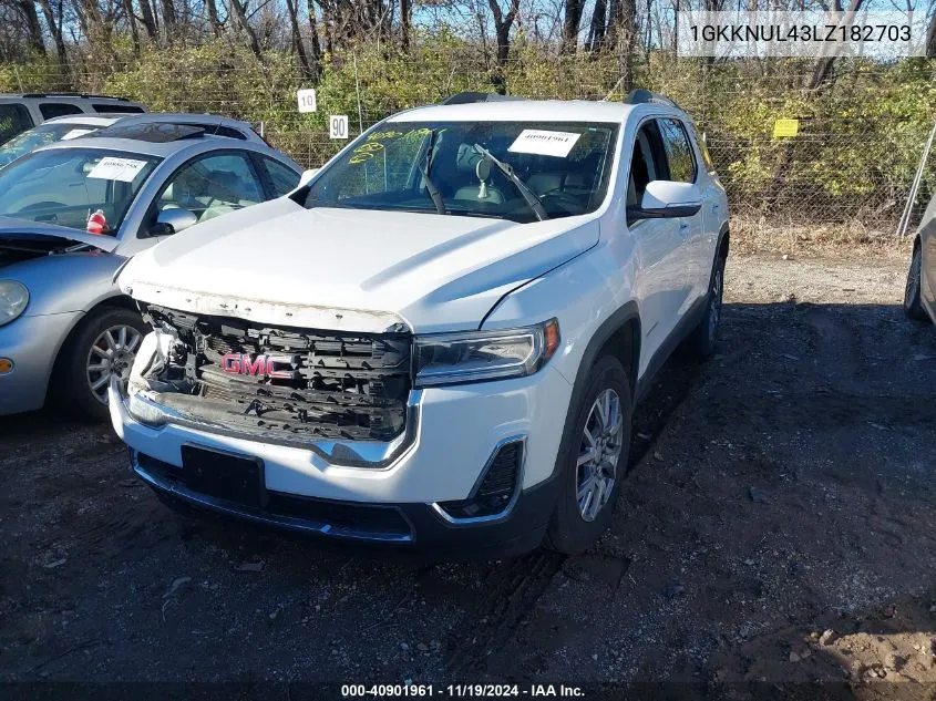 2020 GMC Acadia Awd Slt VIN: 1GKKNUL43LZ182703 Lot: 40901961