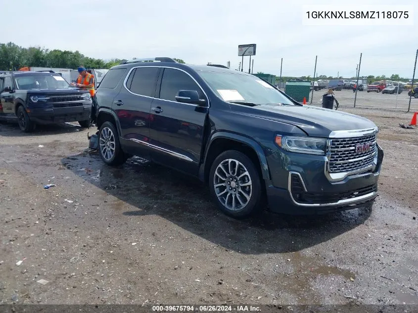 2021 GMC Acadia Awd Denali VIN: 1GKKNXLS8MZ118075 Lot: 39675794