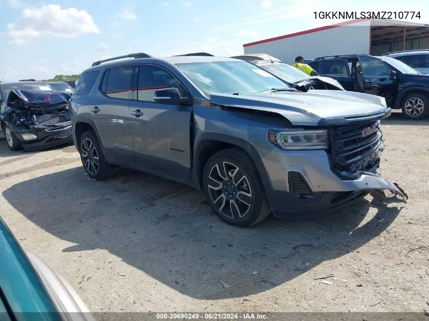 2021 GMC Acadia Fwd Slt VIN: 1GKKNMLS3MZ210774 Lot: 39690249