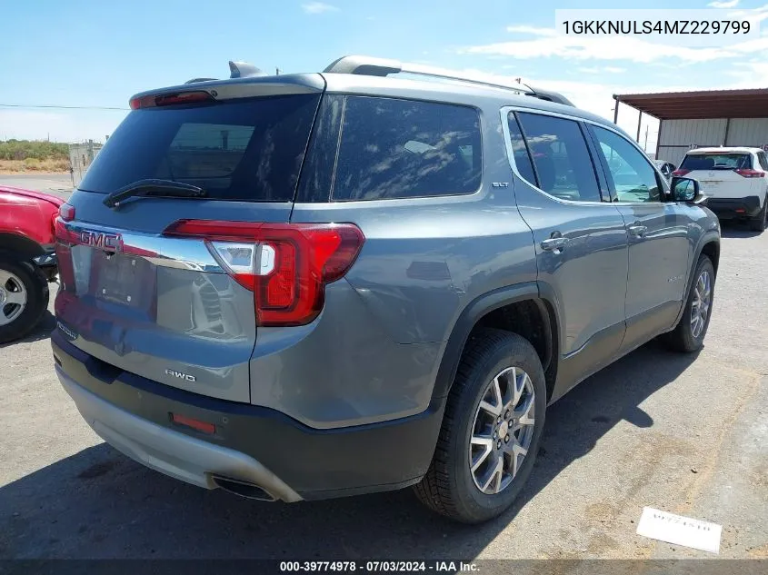 2021 GMC Acadia Awd Slt VIN: 1GKKNULS4MZ229799 Lot: 39774978